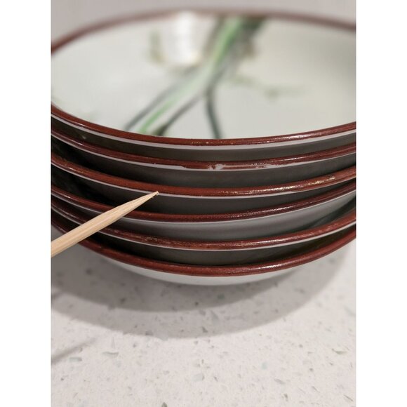 Six Kutani Bamboo design fruit bowls Eggshell China Japan Pre-1930 - Picture 7 of 13